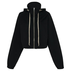 Cropped hooded shell jacket