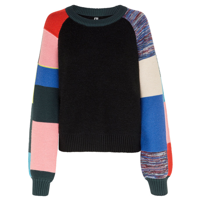 Checked wool-blend sweater