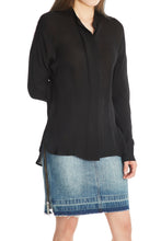 Silk-georgette shirt black