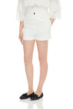 Layered stretch-cotton twill shorts white