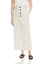 Cropped silk and linen-blend wide-leg pants