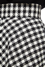 Houndstooth cotton-blend metallic tweed midi skirt